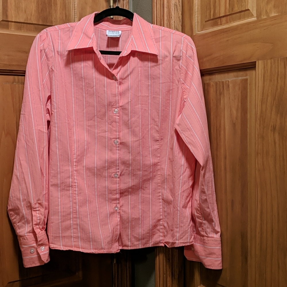 George Stretch XL Salmon Button Long Sleeve Shirt
